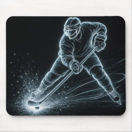 Mousepad Jogador de Hóquei Neon No Gelo
