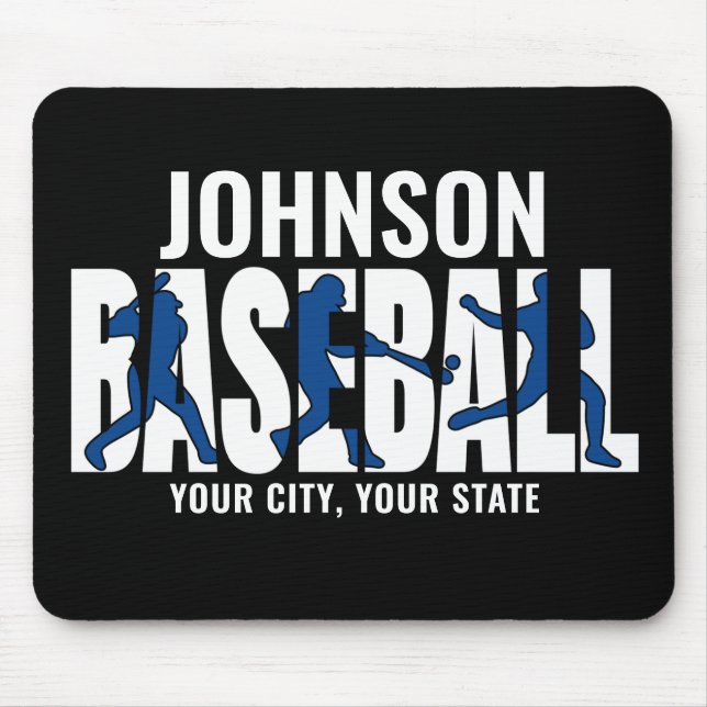 Mousepad Jogador de Jogo de NOMES ADD da Equipe de Baseball (Frente)