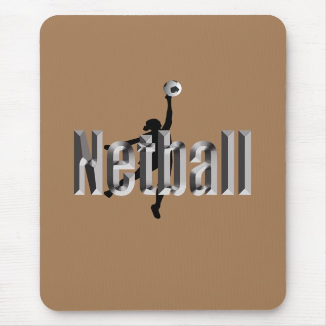 Mousepad Jogador De Netball E Nome Dimensional, (Frente)