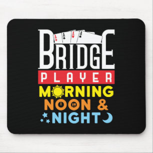 Mousepad Jogador de Ponte Engraçado Manhã Noite e Noite