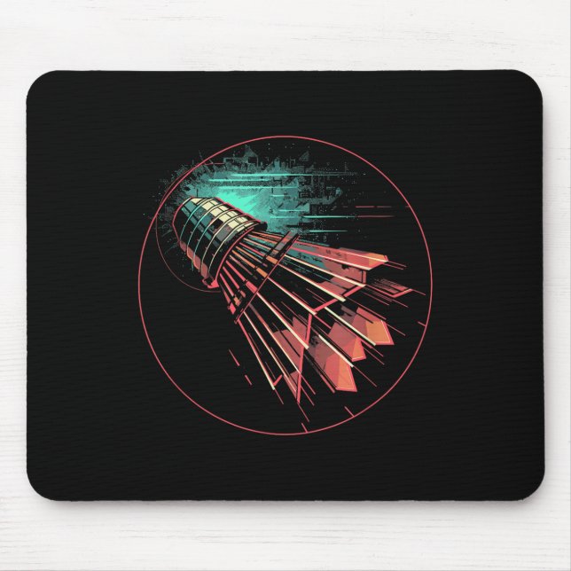 Mousepad Jogador de Shuttle Badminton Steampunk (Frente)