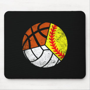 Mousepad Jogador de Softbol Volei Basquete Bola Engraçado S