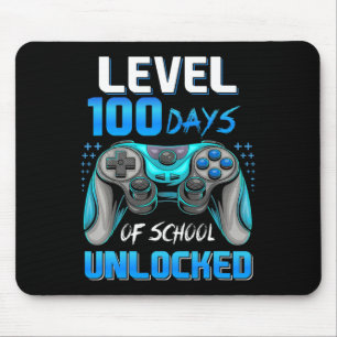 Mousepad Jogador De Vídeo 100º Dia De Nível Escolar 100 Dia