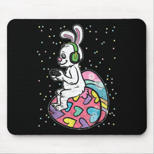 Mousepad Jogador De Vídeo De Coelho Da Páscoa Com Controle