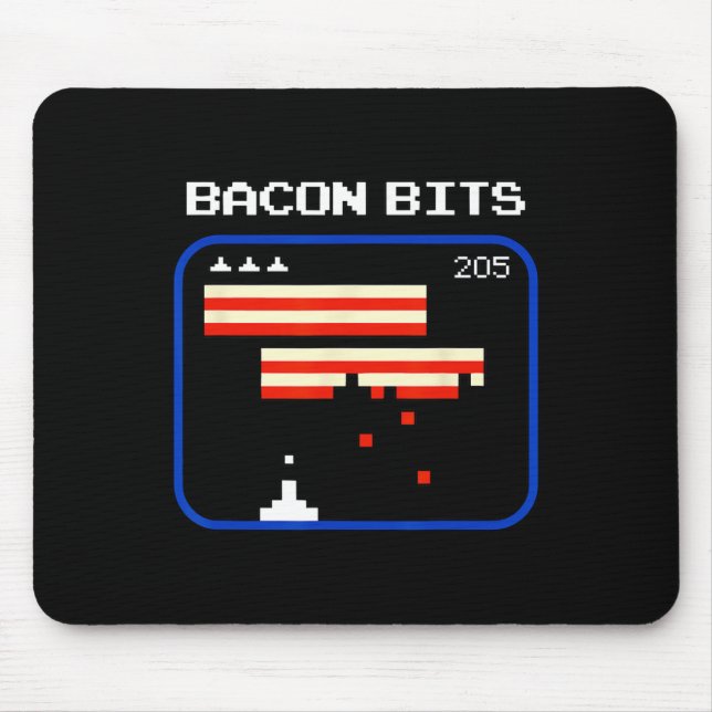 Mousepad Jogador de Video Game de 8-bits Bacon Nerd Geek Re (Frente)