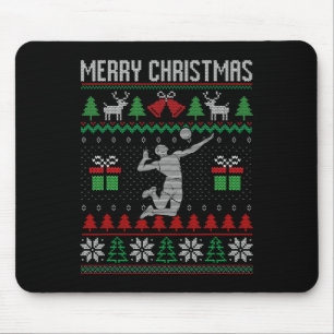 Mousepad Jogador de Voleibol de Natal Xmas Esportes Sobrevo