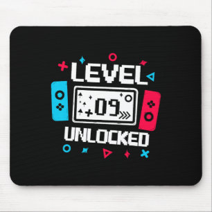 Mousepad Jogador Desbloqueou o Nível 9 - Presente de Aniver