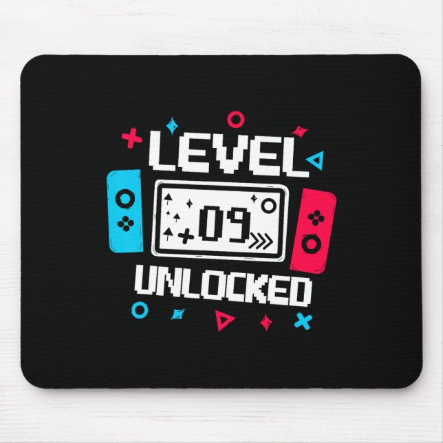 Mousepad Jogador Desbloqueou o Nível 9 - Presente de Aniver (Frente)