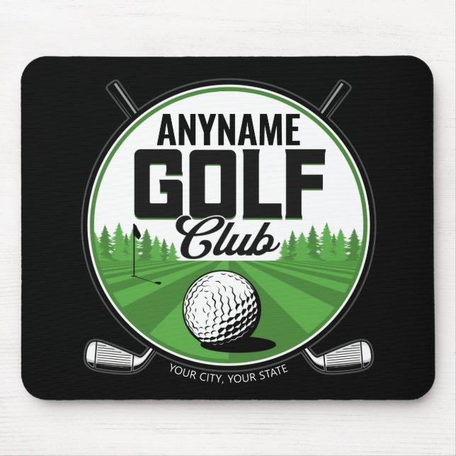 Mousepad Jogador do Clube Golf Pro Golf, nome personalizado (Frente)