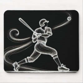 Mousepad Jogador Neon Baseball Trocando Um Bat