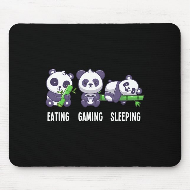 Mousepad Jogador Panda Comendo Jogos Dormindo Para Multijog (Frente)