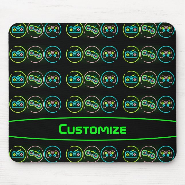 Mousepad Jogador Preto e Neon (Frente)
