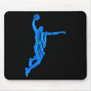 Mousepad Jogador Sketll Slam Dunk Chamas Azuis Arte Abstrat