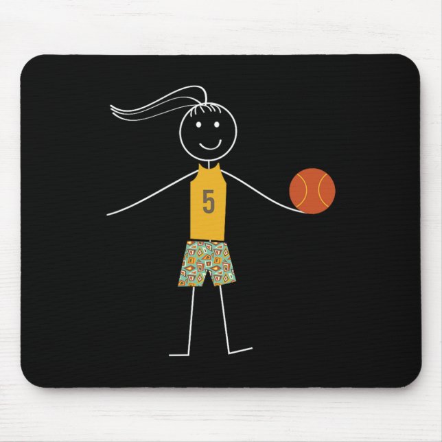 Mousepad Jogadora de basquete divertida para garotas (Frente)