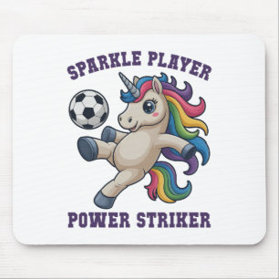 Mousepad Jogadora de Futebol Feminino Faísca Unicórnio Pode