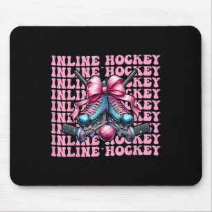 Mousepad Jogadora de Hóquei em Linha Garota Coquette Laço F