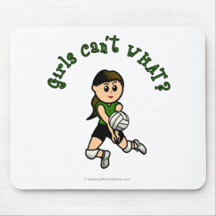 Mousepad Jogadora de voleibol feminino no uniforme verde