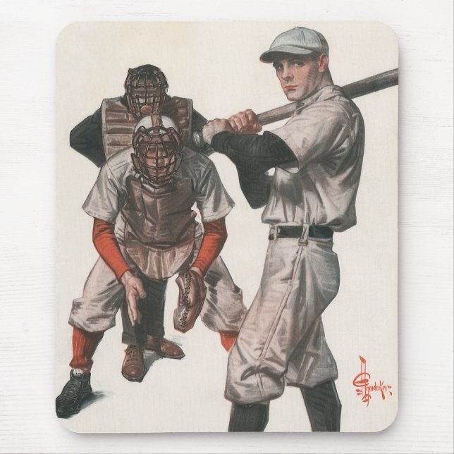 Mousepad Jogadores de beisebol esportivo vintage (Frente)