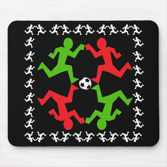 Mousepad Jogadores de futebol correndo para o padrão da bol (Frente)