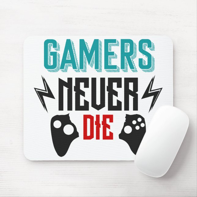 Mousepad Jogadores nunca morrem jogando (Com mouse)