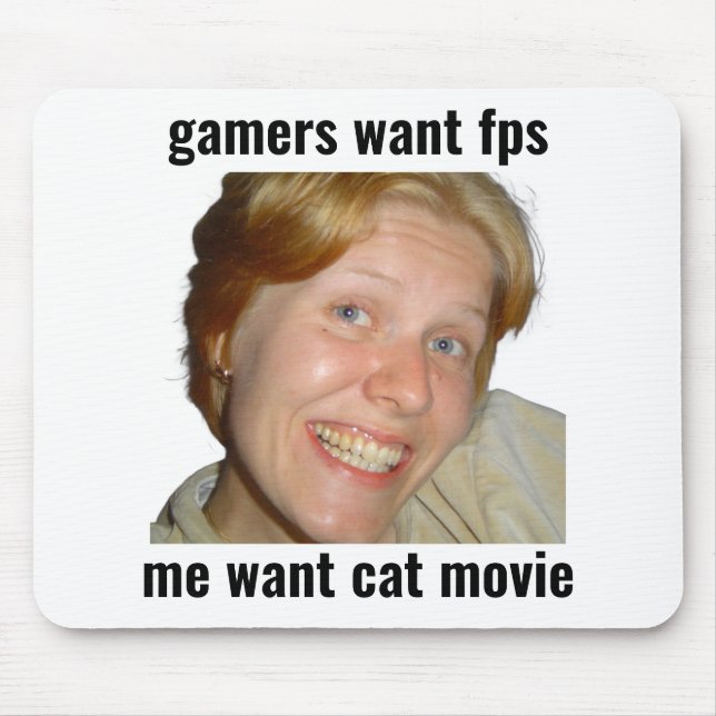 Mousepad Jogadores Querem FPS Meme Divertido de Rato (Frente)