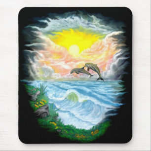 Mousepad Jogando golfinhos na luz do sol