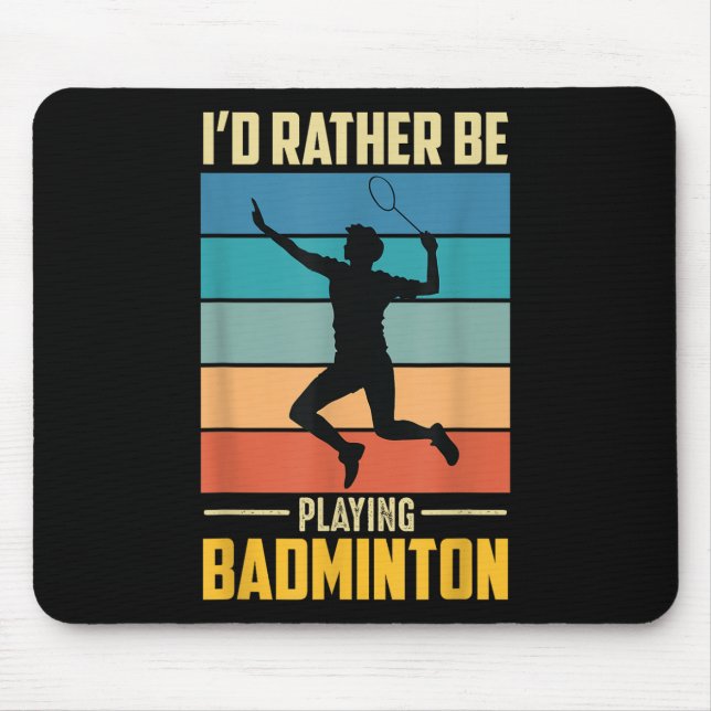 Mousepad Jogar Jogo de Jogador de Badminton Retro Peteca de (Frente)