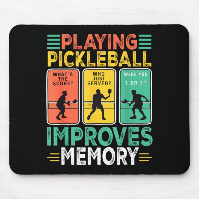 Mousepad Jogar pickleball melhora a memória picklebal engra (Frente)