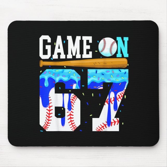 Mousepad Jogo Ativado 67 Beisebol Drip Seis Sete Meme 6 7 A (Frente)