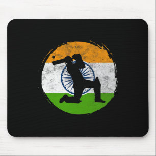Mousepad Jogo de Críquete Bandeira da Índia Jogador de Críq