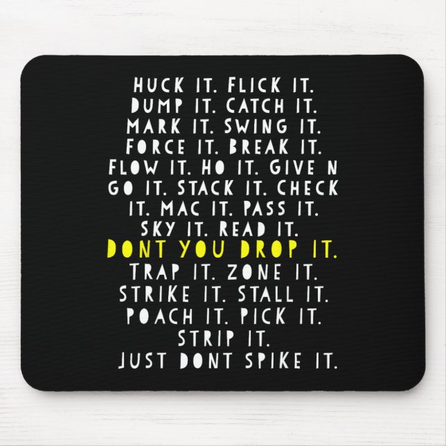 Mousepad Jogo de Ultimate Frisbee Linguagem Disco de Golfe  (Frente)