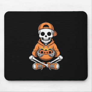 Mousepad Jogo de Vídeo de Esqueleto Assustador Halloween Jo