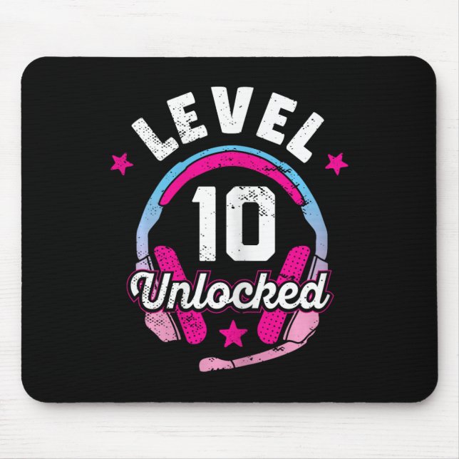 Mousepad Jogo De Vídeo Desbloqueado Do Nível 10 - 10º Anive (Frente)