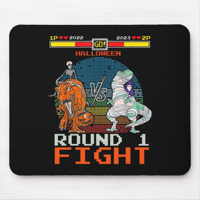 Mousepad Jogo de vídeo Halloween T-rex Esqueleto Múmia - Ro (Frente)