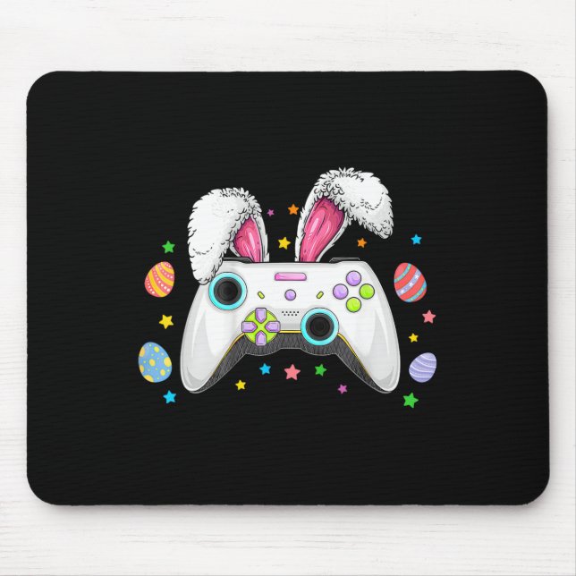 Mousepad Jogo de Vídeo Ovos Coelhinhos Páscoa Boinas (Frente)