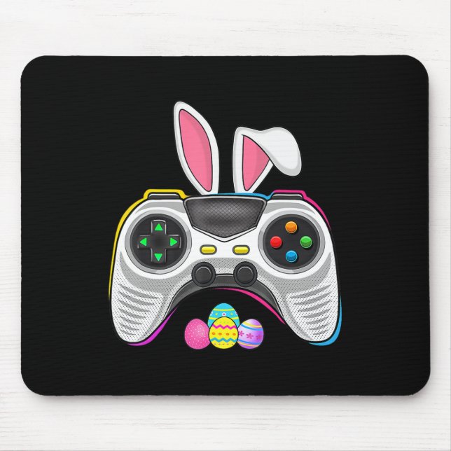 Mousepad Jogo de Vídeo Ovos Coelhinhos Páscoa Boinas (Frente)
