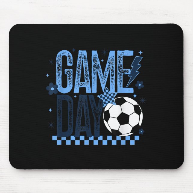 Mousepad Jogo Dia de Futebol Estação Retroativa Azul Verifi (Frente)