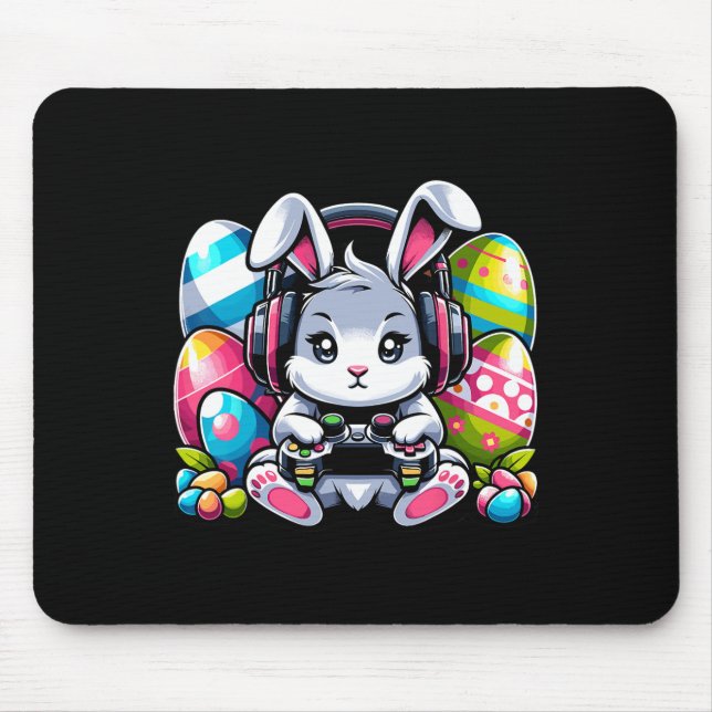 Mousepad Jogo Dia Felz pascoa Coelhinho De Ovo Engraçados C (Frente)
