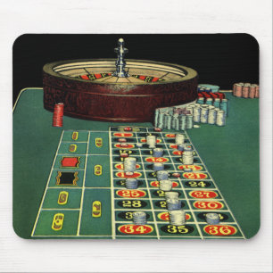 Mousepad Jogo do casino da mesa da roleta do vintage,