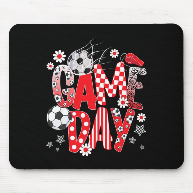 Mousepad Jogo Fofo de Futebol do Dia do Jogo de Futebol  (Frente)