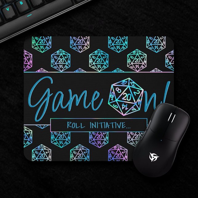 Mousepad Jogo Holograma D20 Ativado | Iniciativa Roll de RP (Criador carregado)