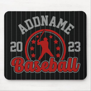 Mousepad Jogo Jogador da Equipe Baseball de NOME Personaliz