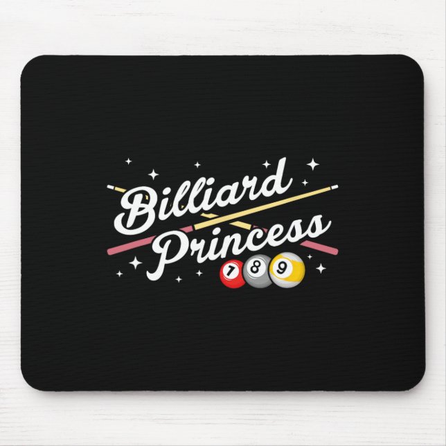 Mousepad Jogo Snooker Billiard Princesa Jogadores de Piscin (Frente)
