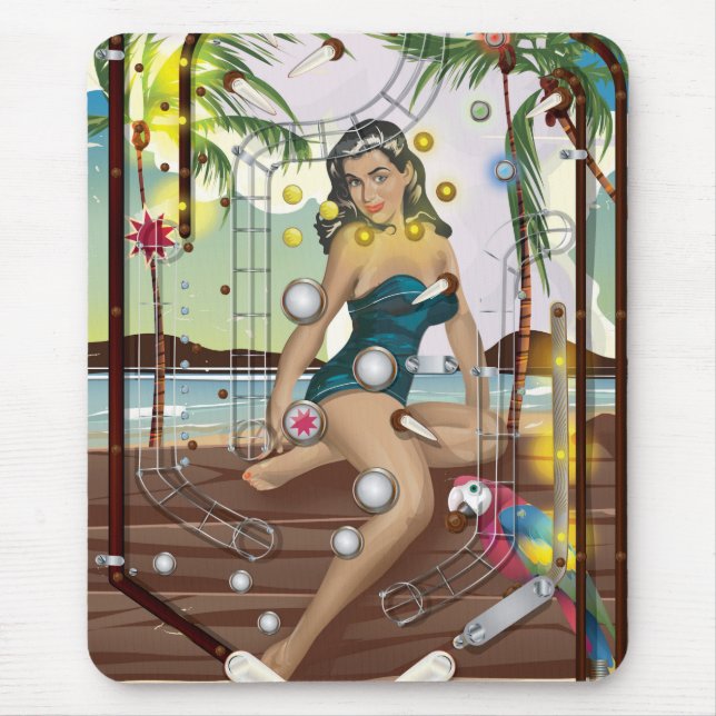 Mousepad Jogo Vintage Pinball Machine (Frente)