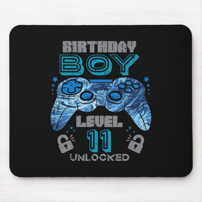 Mousepad Jogos de vídeo desbloqueados do nível 11 Birthday  (Frente)
