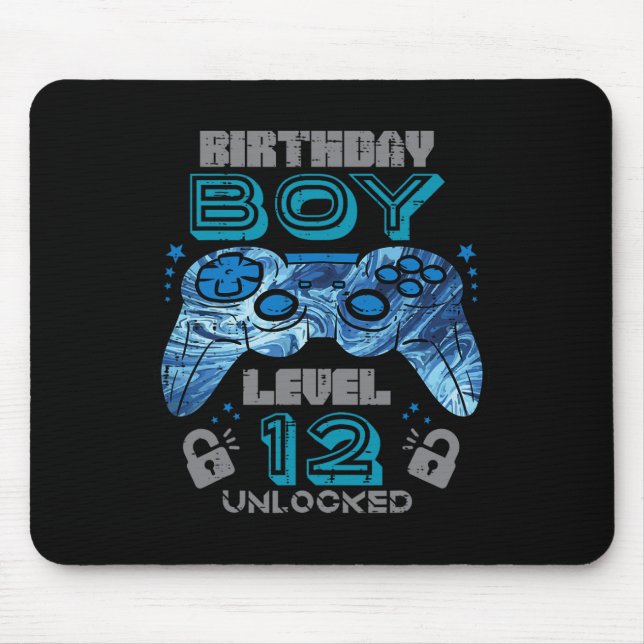 Mousepad Jogos de vídeo desbloqueados do nível 12 Birthday  (Frente)