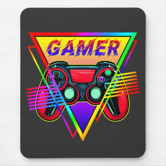 Mousepad Jogos Retrorativos do Arco-Íris Gamer para Computa (Frente)
