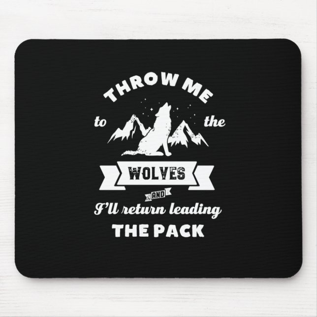 Mousepad Jogue-Me À Citação Do Líder Inspiracional Lobo (Frente)