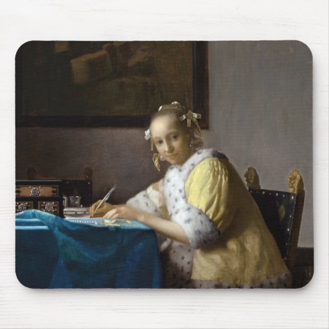 Mousepad Johannes Vermeer - A Lady escrevendo uma Carta (Frente)