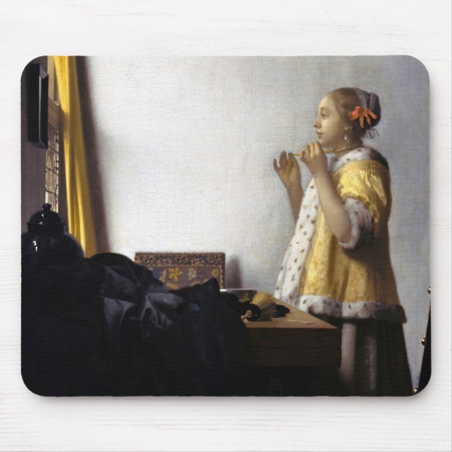 Mousepad Johannes Vermeer - Jovem Mulher com Colar Pérola (Frente)